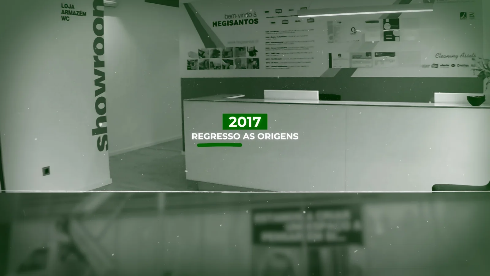 Imagens do showroom em 2017, apresentadas no filme final