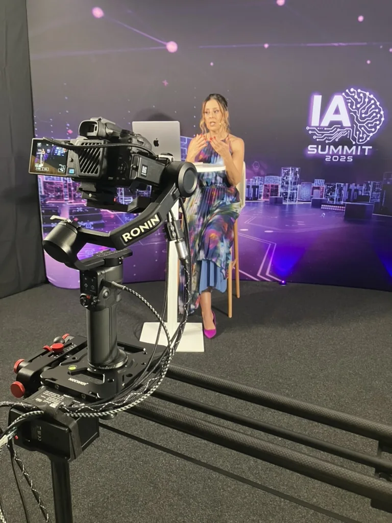 Bastidores da captação com câmara, estabilizador e slider